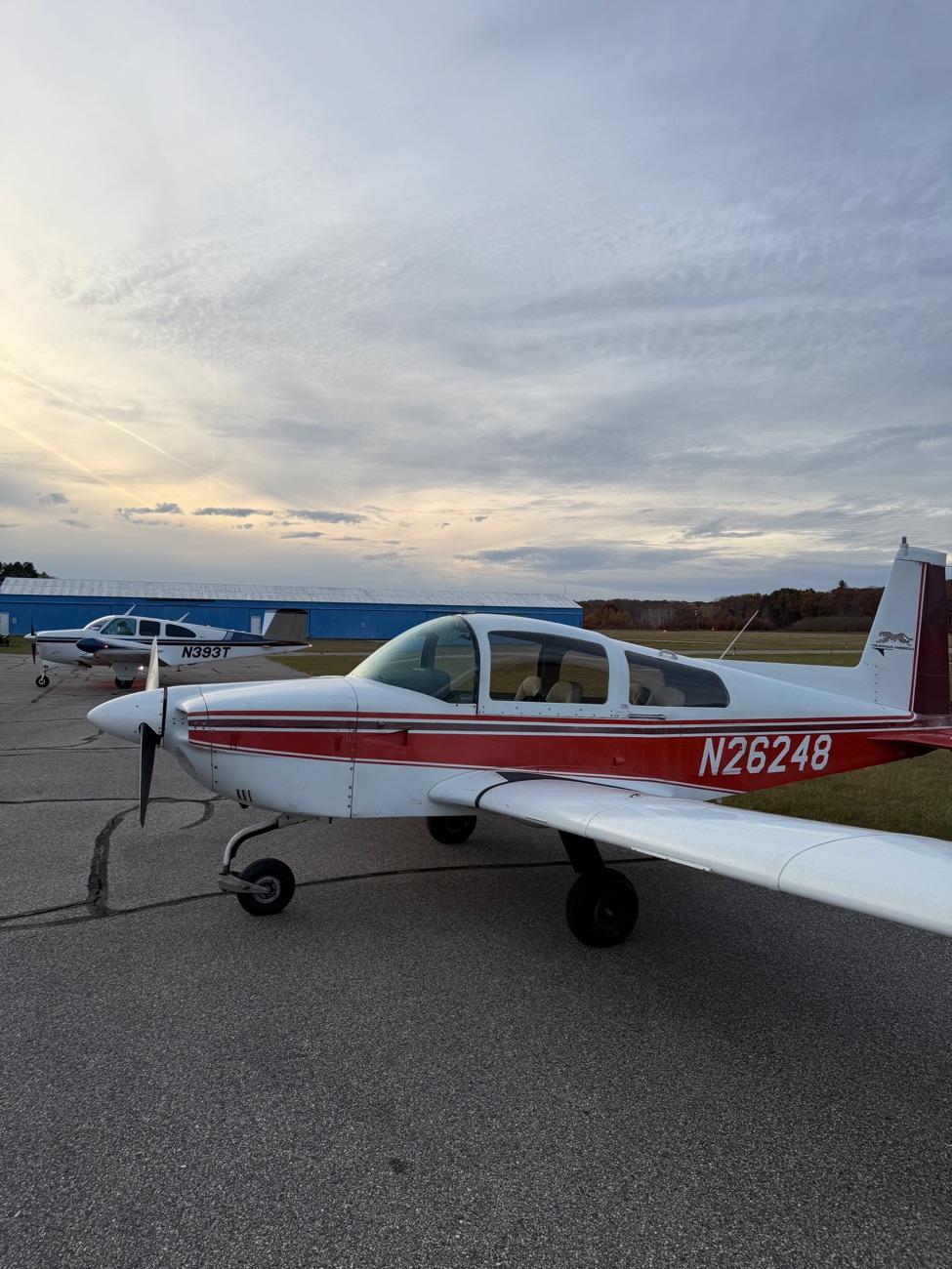 Grumman N26248 on the ramp at sunset